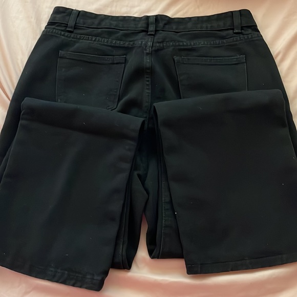 High waisted black pants with white hearts. - Picture 4 of 4